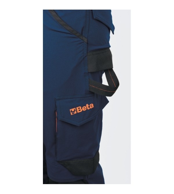 PANTALONE MULTITASCHE 260G SLIMFIT BLU