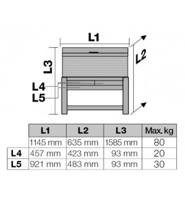 BANCO DA LAVORO 1145X645MM